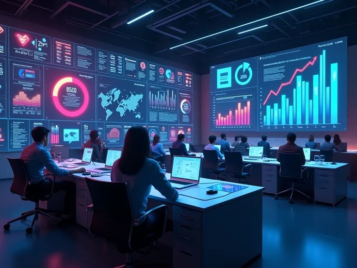 AI in Evaluation analyzing human impact through data visualization